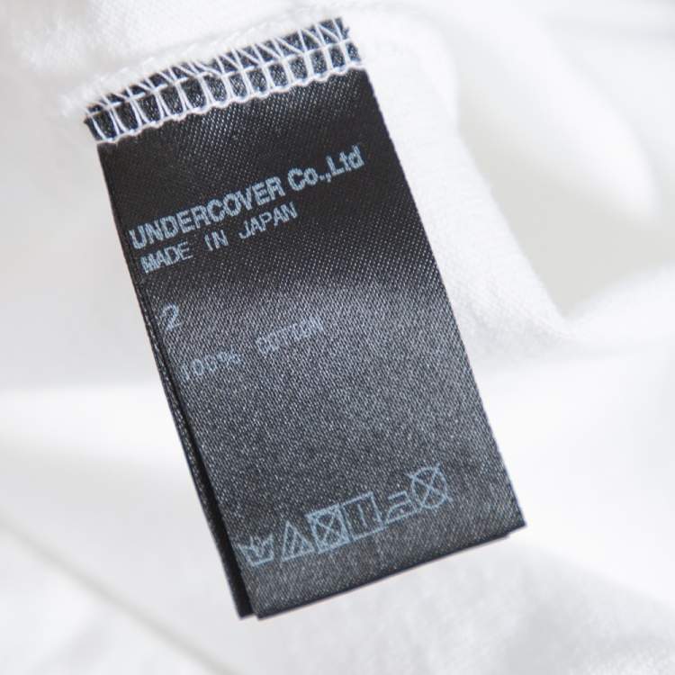 Pre Owned Undercover White Chimp Print Cotton Crew Neck T-Shirt M