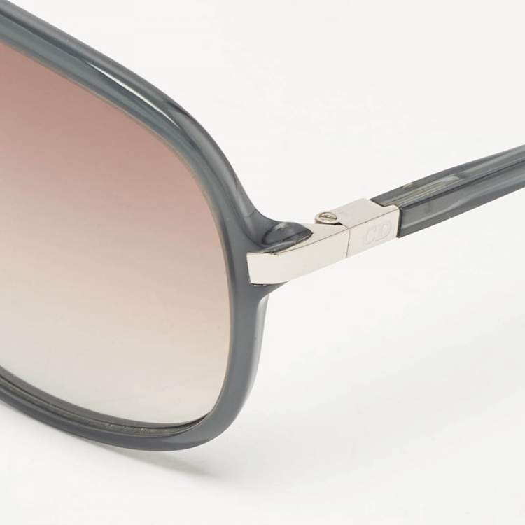 Pre Owned Dior Homme Green/Brown Gradient Black Tie Aviator Sunglasses