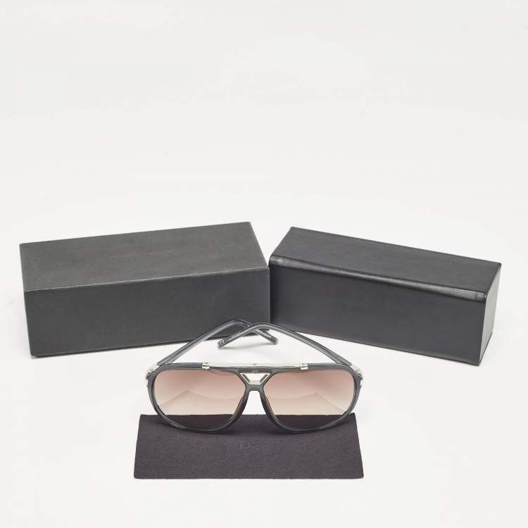 Pre Owned Dior Homme Green/Brown Gradient Black Tie Aviator Sunglasses