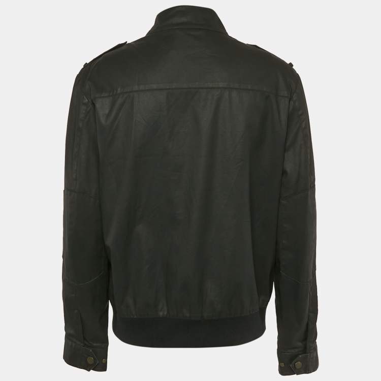 Pre Owned CH Carolina Herrera Black Gabardine Windbreaker Bomber Jacket L