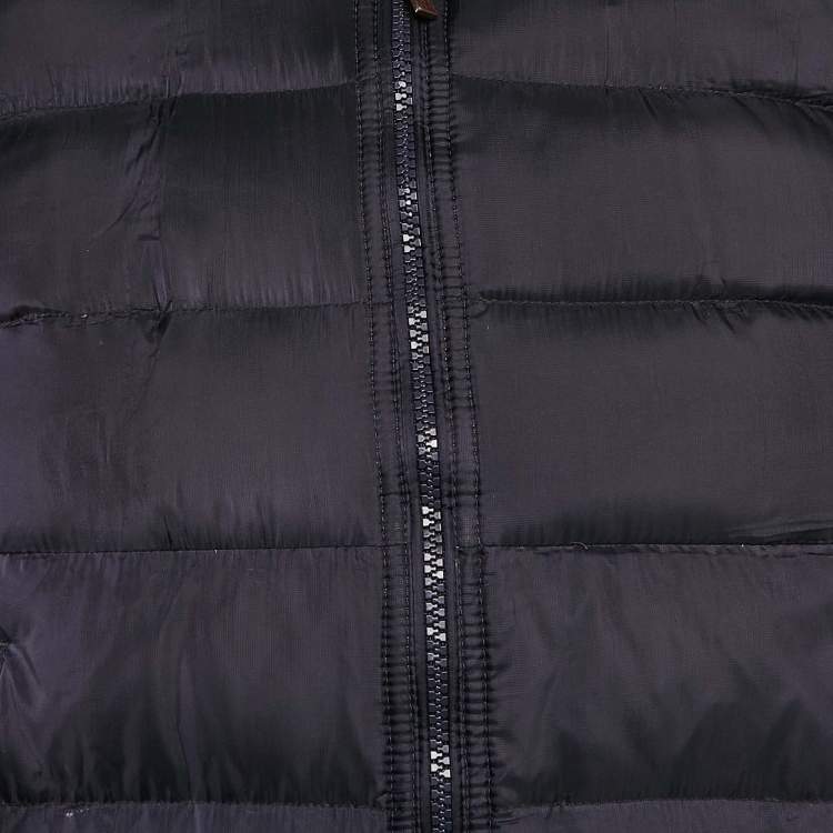 Pre Owned Burberry Brit Navy Blue Nylon Hooded Down Vest M