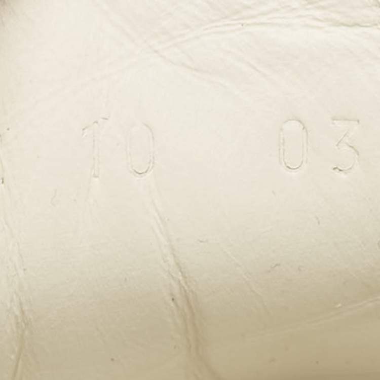 Pre Owned Gucci White Leather Ace Embroidered Tiger Low Top Sneakers Size 44