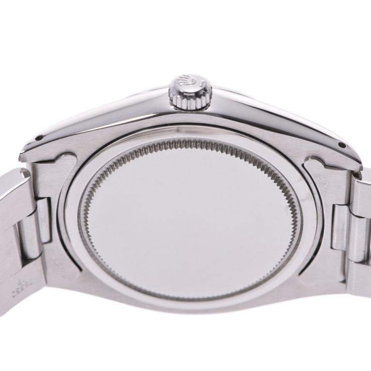 Pre Owned Rolex Silver Stainless Steel Oyster Date Precision 6694 Men's Wristwatch 33 MM