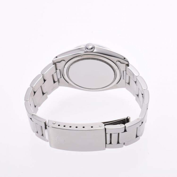 Pre Owned Rolex Silver Stainless Steel Oyster Date Precision 6694 Men's Wristwatch 33 MM