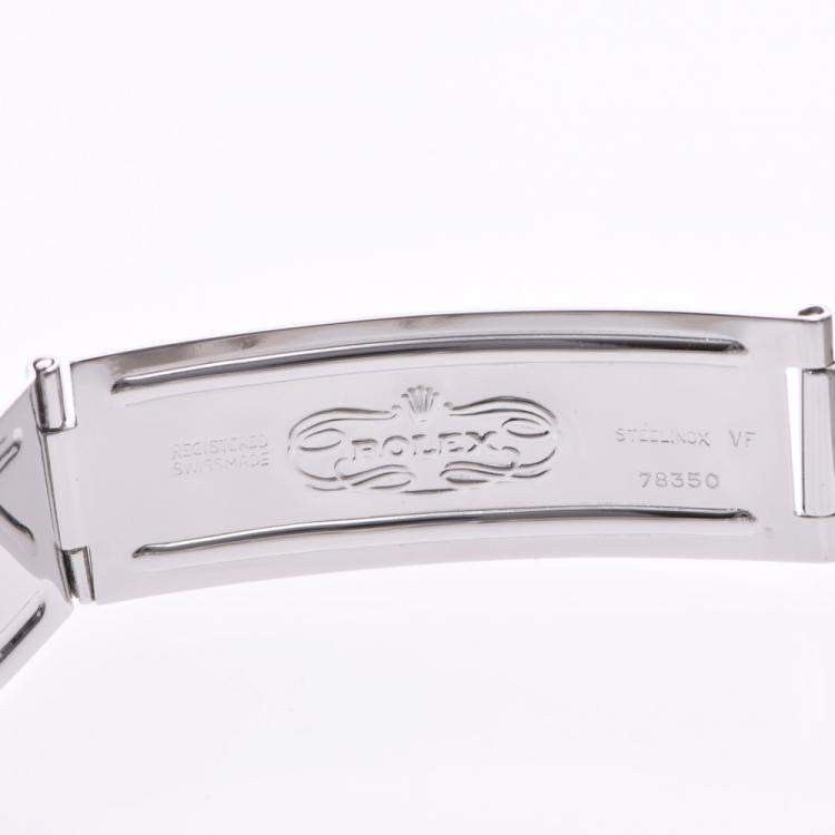 Pre Owned Rolex Silver Stainless Steel Oyster Date Precision 6694 Men's Wristwatch 33 MM