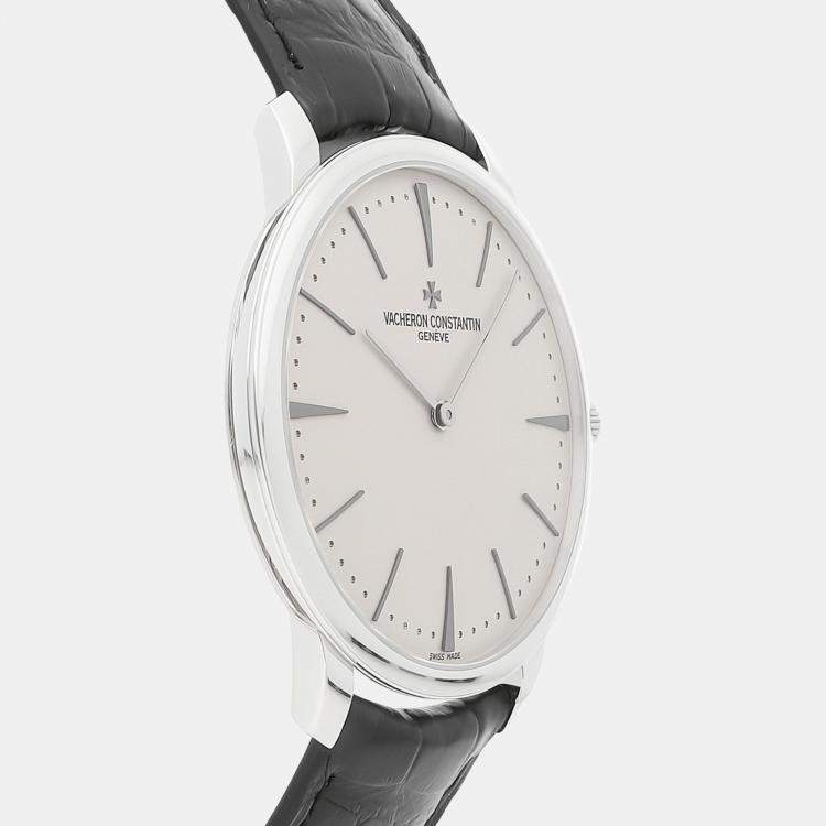 Pre Owned Vacheron Constantin Silver Platinum Patrimony 81180/000P-9332 Manual Winding Men's Wristwatch 40 mm