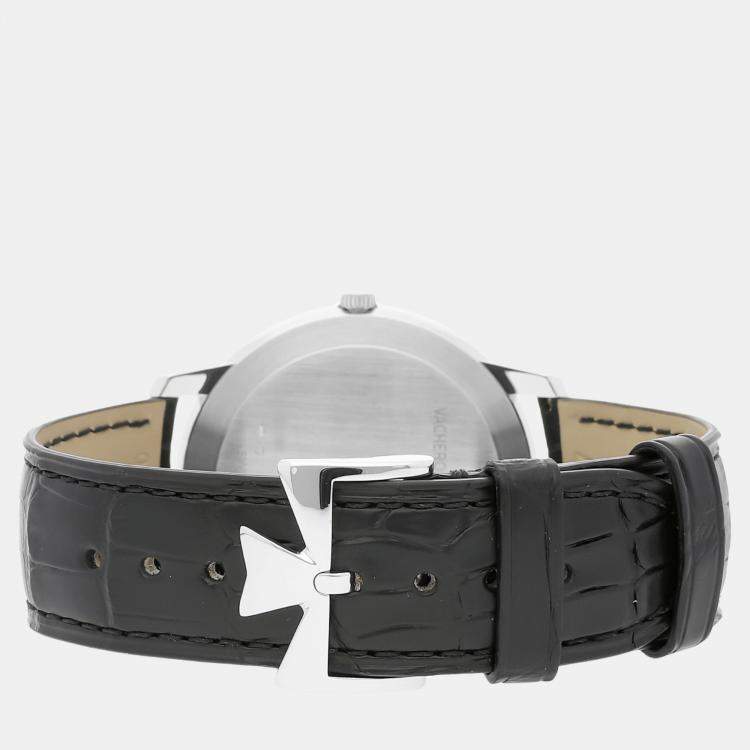 Pre Owned Vacheron Constantin Silver Platinum Patrimony 81180/000P-9332 Manual Winding Men's Wristwatch 40 mm