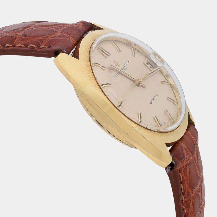 Pre Owned Vintage Vacheron Constantin 7397 18K Gold Champagne Dial Automatic Men's Wristwatch 35 mm