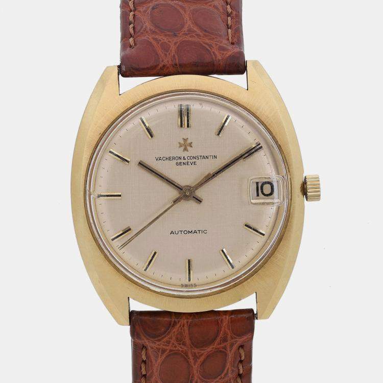 Pre Owned Vintage Vacheron Constantin 7397 18K Gold Champagne Dial Automatic Men's Wristwatch 35 mm