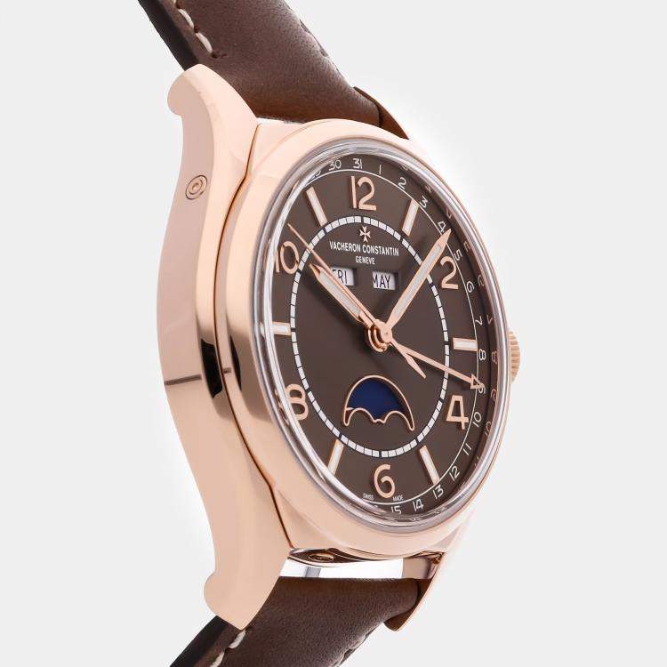Pre Owned Vacheron Constantin Fiftysix Complete Calendar 4000E/000R-B065 Automatic Rose Gold Silver Dial Men's Wristwatch 40mm