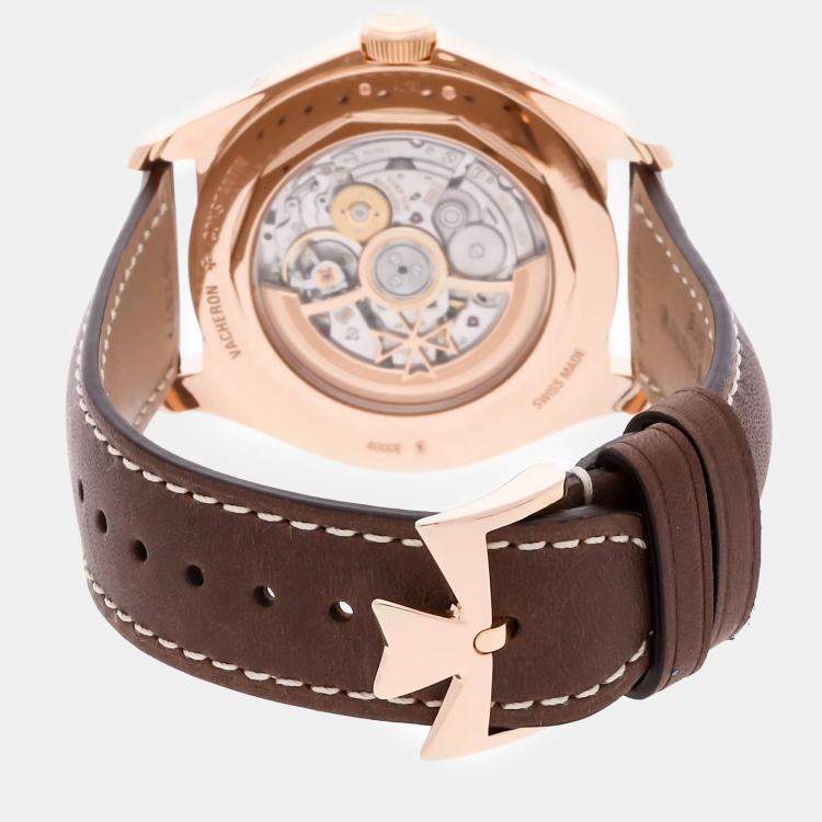 Pre Owned Vacheron Constantin Fiftysix Complete Calendar 4000E/000R-B065 Automatic Rose Gold Silver Dial Men's Wristwatch 40mm