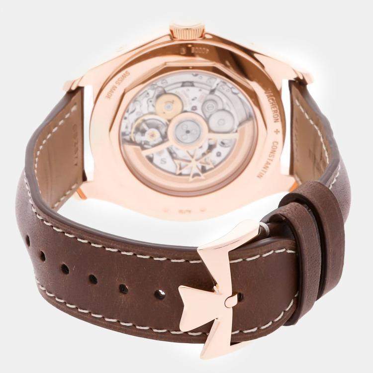 Pre Owned Vacheron Constantin Fiftysix Complete Calendar 4000E/000R-B065 Automatic Rose Gold Silver Dial Men's Wristwatch 40mm
