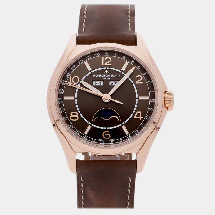Pre Owned Vacheron Constantin Fiftysix Complete Calendar 4000E/000R-B065 Automatic Rose Gold Silver Dial Men's Wristwatch 40mm
