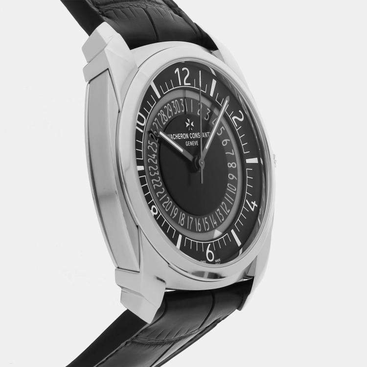 Pre Owned Vacheron Constantin Quai de l'Ile 4500S/000A-B196 Automatic Black Dial Stainless Steel Wristwatch 41mm