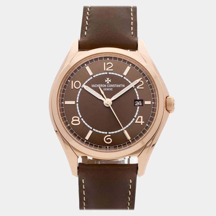 Pre Owned Pre-Owned Vacheron Constantin Fiftysix 4600E/000R-B576 Brown Automatic 18k Rose Goldl Men's Wristwatch 40 MM