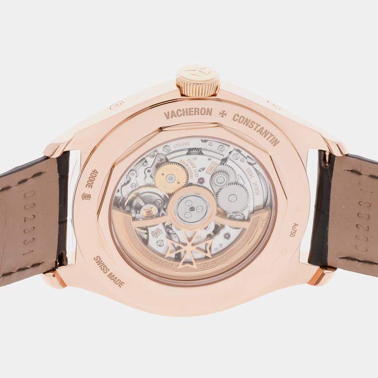 Pre Owned Pre-Owned Vacheron Constantin Fiftysix Complete Calendar 4000E/000R-B438 Silver Automatic 18k Rose Gold Men's Wristwatch 40 MM