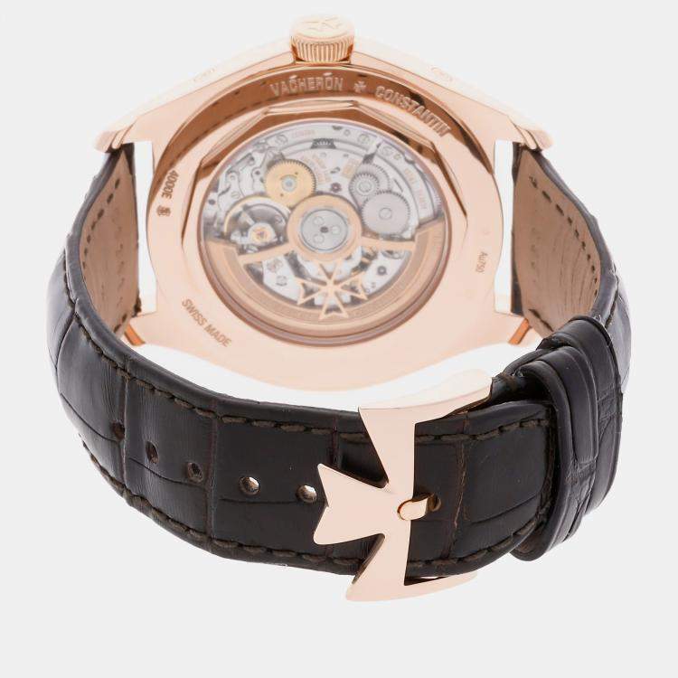 Pre Owned Pre-Owned Vacheron Constantin Fiftysix Complete Calendar 4000E/000R-B438 Silver Automatic 18k Rose Gold Men's Wristwatch 40 MM