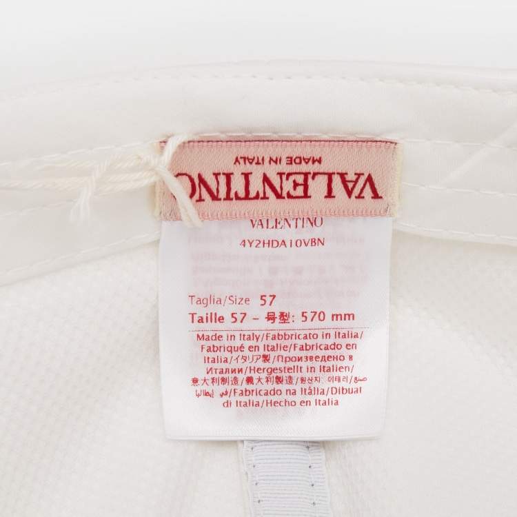 Pre Owned Valentino White Logo Embroidered Cotton Baseball Cap 54