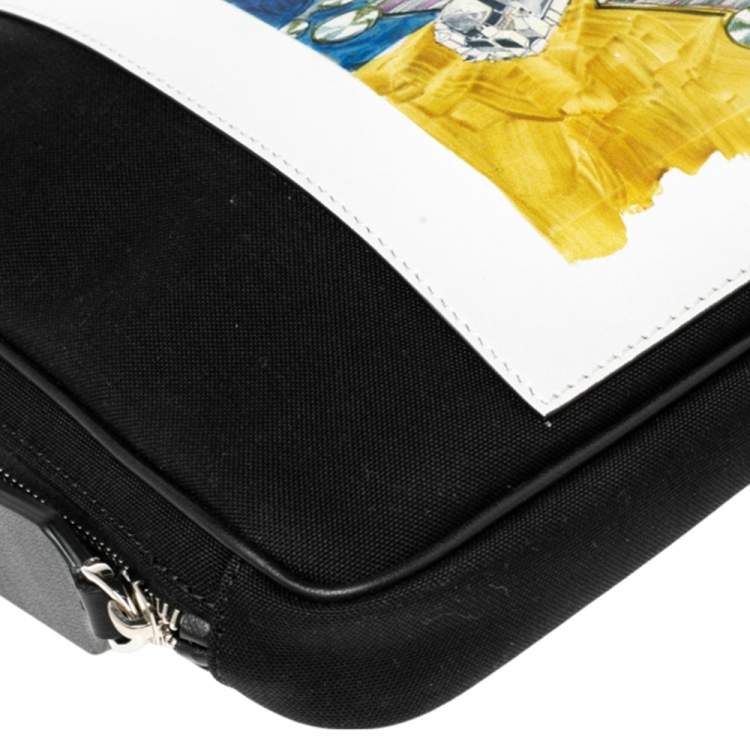 Pre Owned Valentino Black Nylon Spaceland Laptop Case