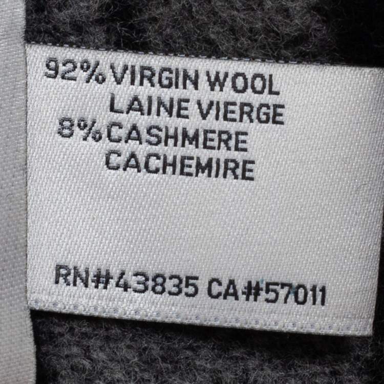 Pre Owned Valentino Black/Grey VLTN Printed Wool and Cashmere Scarf