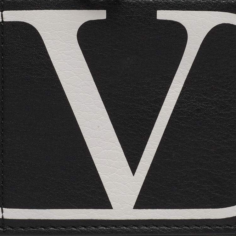 Valentino Black/White Leather VLogo iPhone X/XS Case and Card