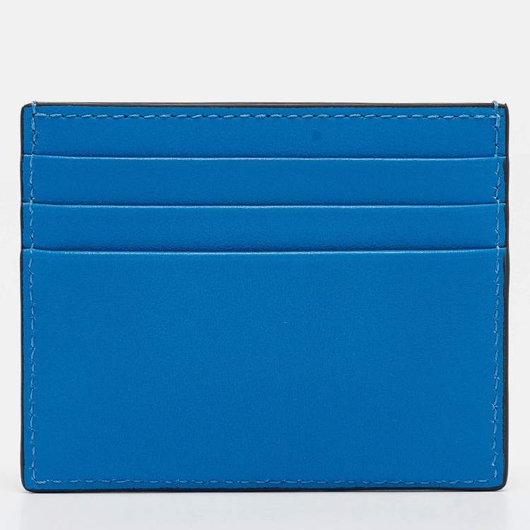 Pre Owned Valentino Blue Leather VLogo Card Holder