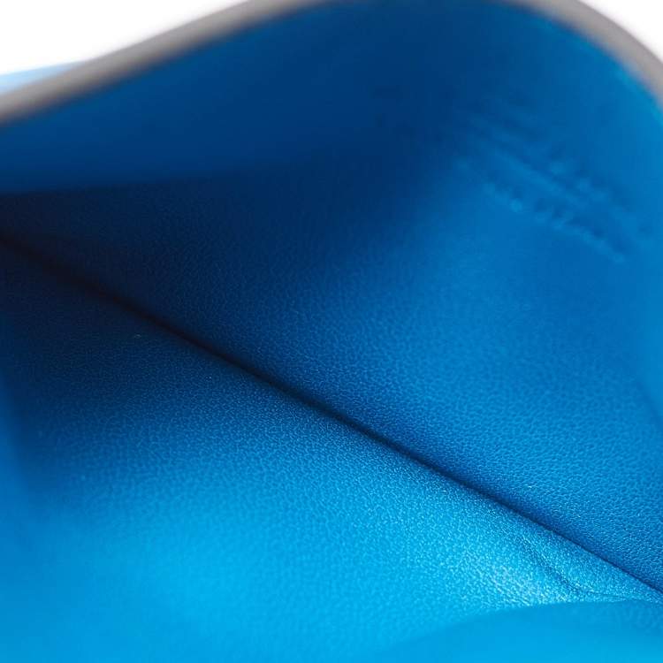 Pre Owned Valentino Blue Leather VLogo Card Holder