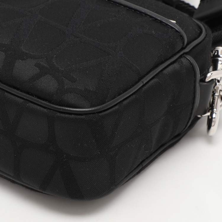 Pre Owned Valentino Black Fabric and Leather Iconographe Messenger Bag