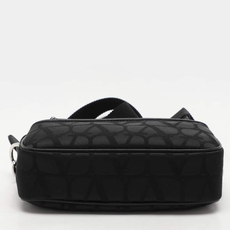 Pre Owned Valentino Black Fabric and Leather Iconographe Messenger Bag