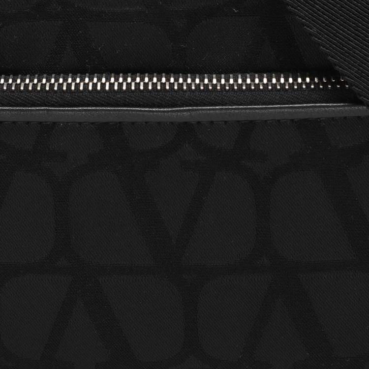 Pre Owned Valentino Black Fabric and Leather Iconographe Messenger Bag