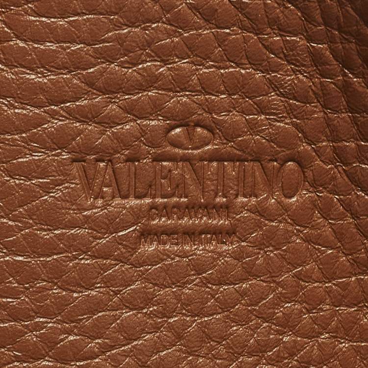 Pre Owned Valentino Identity Woven Brown/Tan Leather and Rope Tote