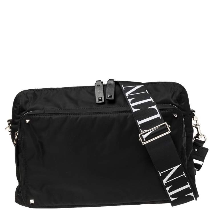 Valentino Black Nylon VLTN Rockstud Messenger Bag Valentino | The ...