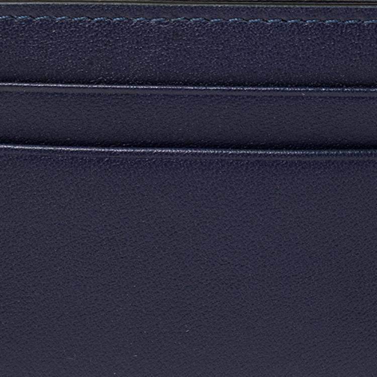 Pre Owned Valentino Navy Leather Rockstud Card Holder