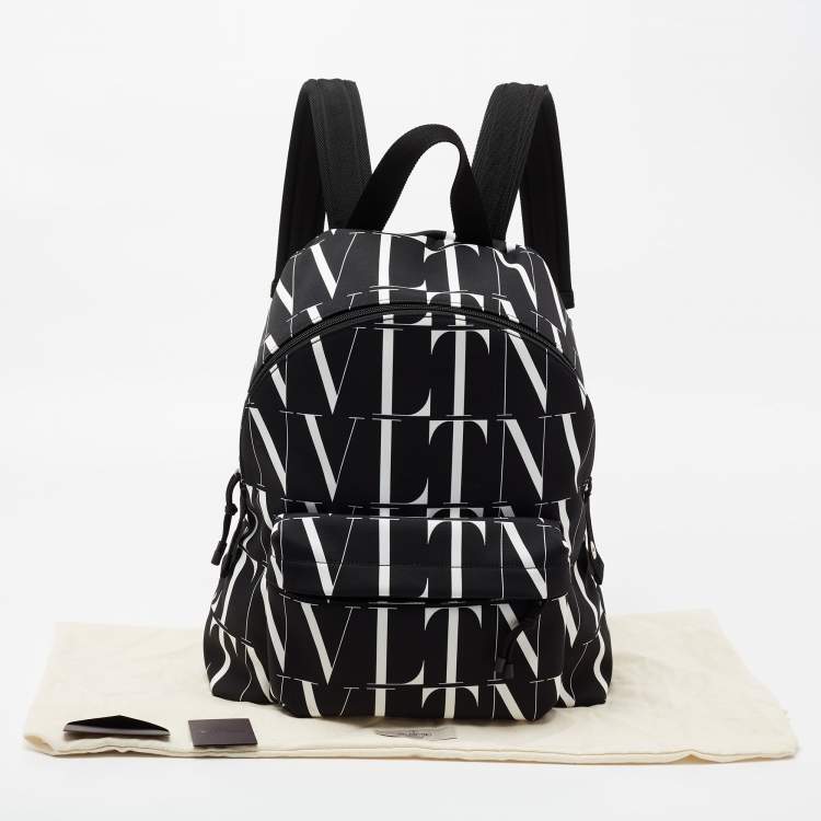Pre Owned Valentino Black Canvas VLTN Backpack