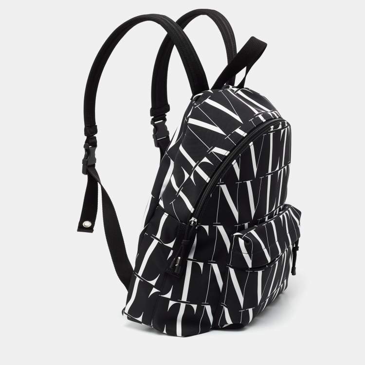 Pre Owned Valentino Black Canvas VLTN Backpack
