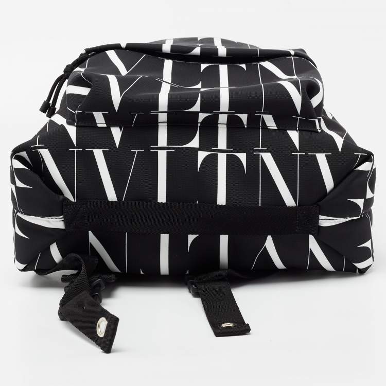 Pre Owned Valentino Black Canvas VLTN Backpack