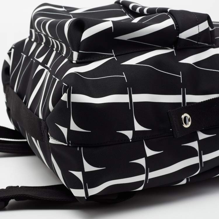 Pre Owned Valentino Black Canvas VLTN Backpack