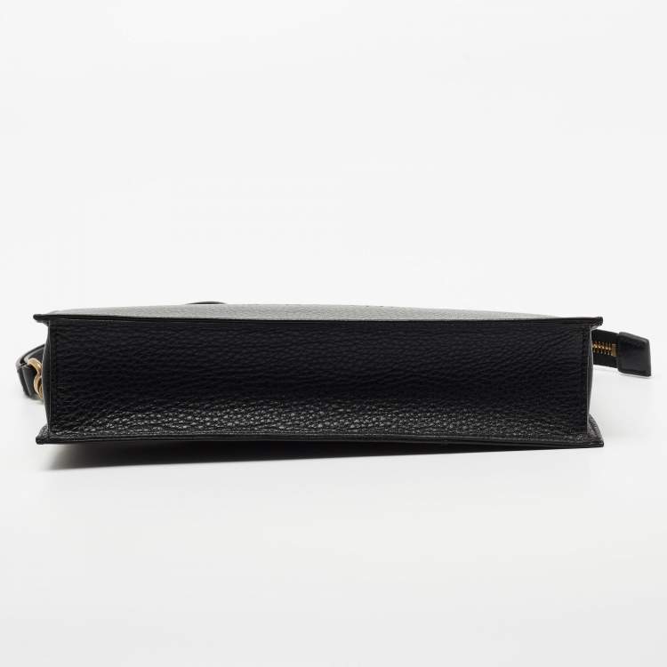 Pre Owned Valentino Garavani Black Leather Pouch