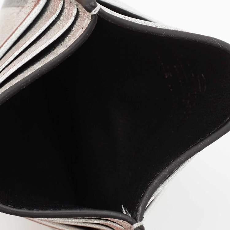 Pre Owned Valentino Silver Leather VLTN Card Holder