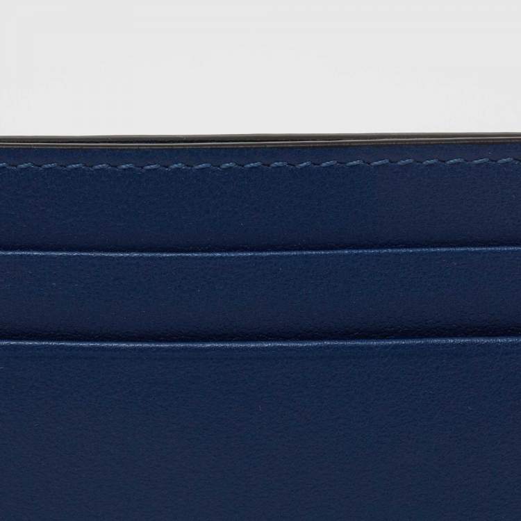 Pre Owned Valentino Blue Leather Rockstud Card Holder