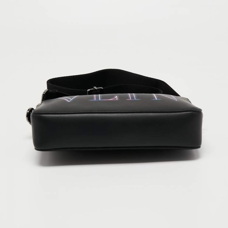 Pre Owned Valentino Black Leather VLTN Crossbody Bag