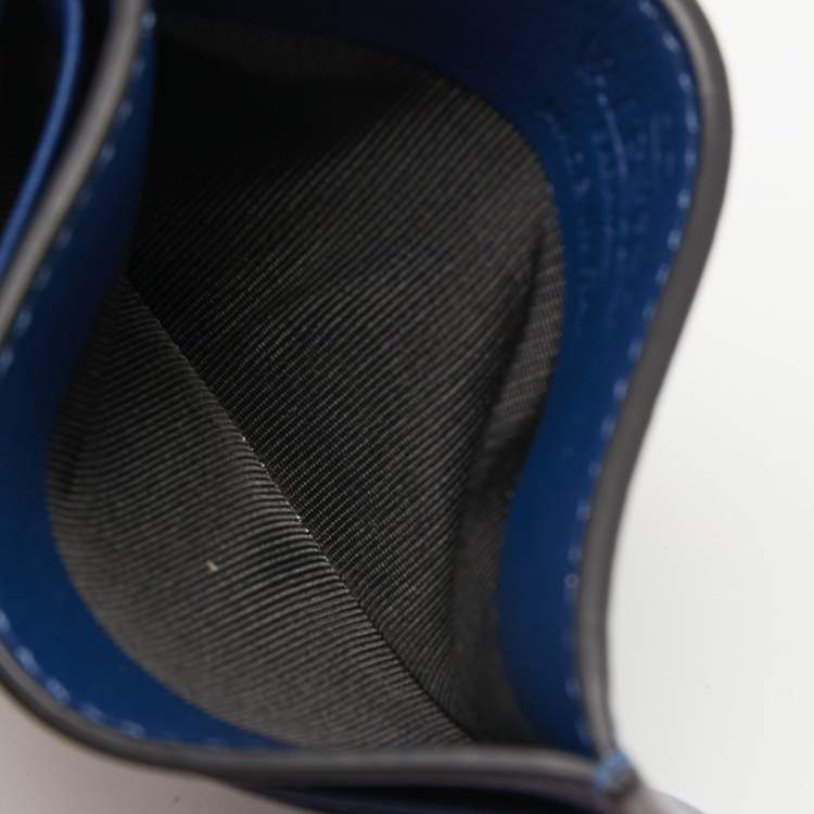 Pre Owned Valentino Blue Leather Rockstud Card Holder