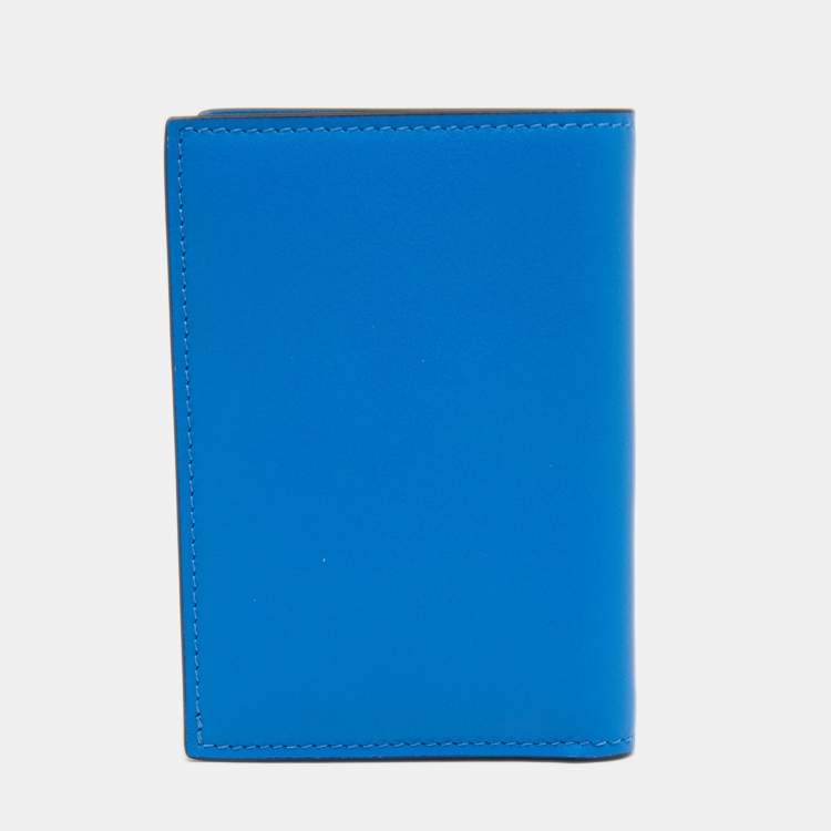 Pre Owned Valentino Blue Leather Vlogo Card Case