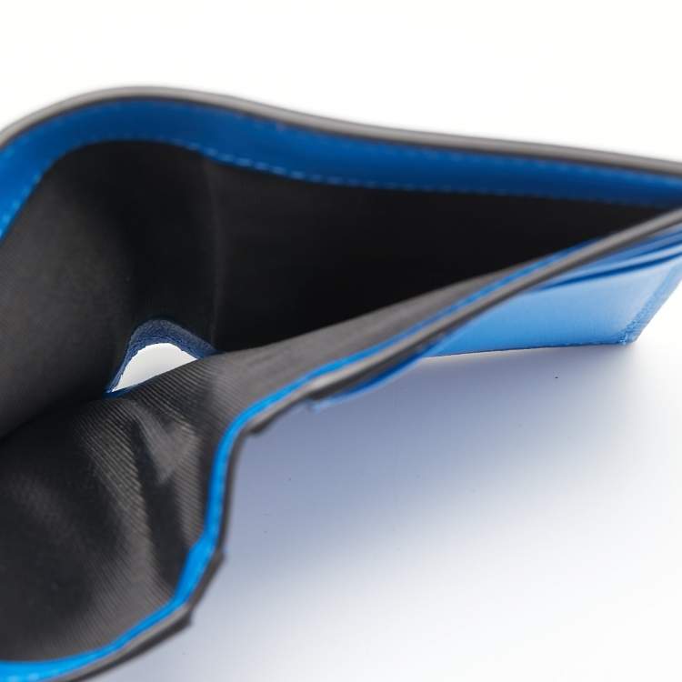 Pre Owned Valentino Blue Leather Vlogo Card Case