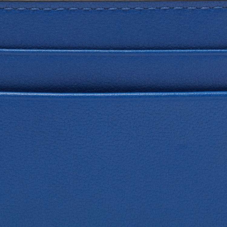 Pre Owned Valentino Blue Leather Rockstud Card Holder
