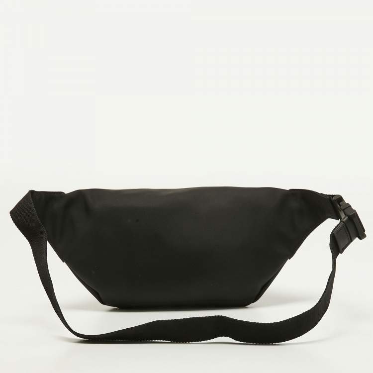 Pre Owned Valentino Black Nylon Printed Belt Bag