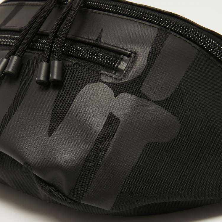 Pre Owned Valentino Black Nylon Printed Belt Bag