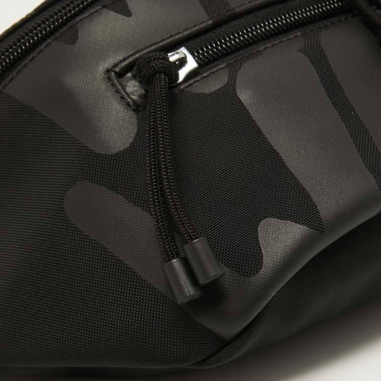 Pre Owned Valentino Black Nylon Printed Belt Bag