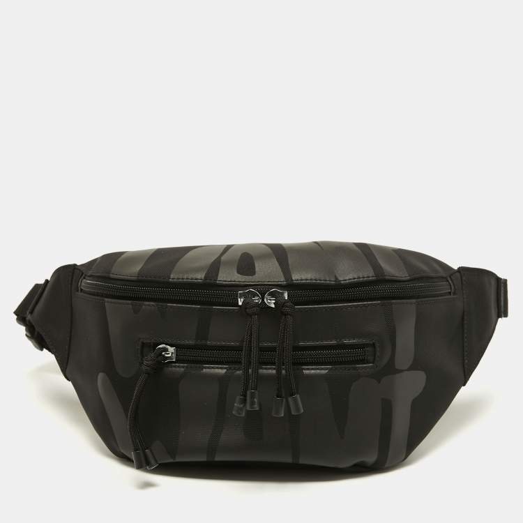 Valentino Black Nylon Printed Belt Bag Valentino The Luxury Closet