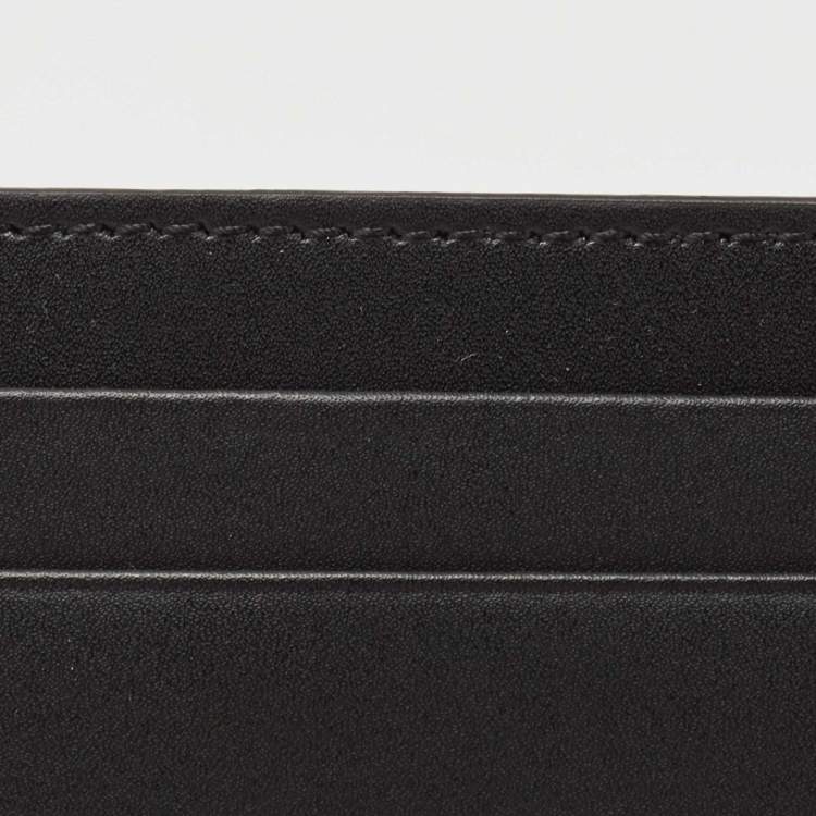Pre Owned Valentino Black Leather VLTN Logo Card Holder